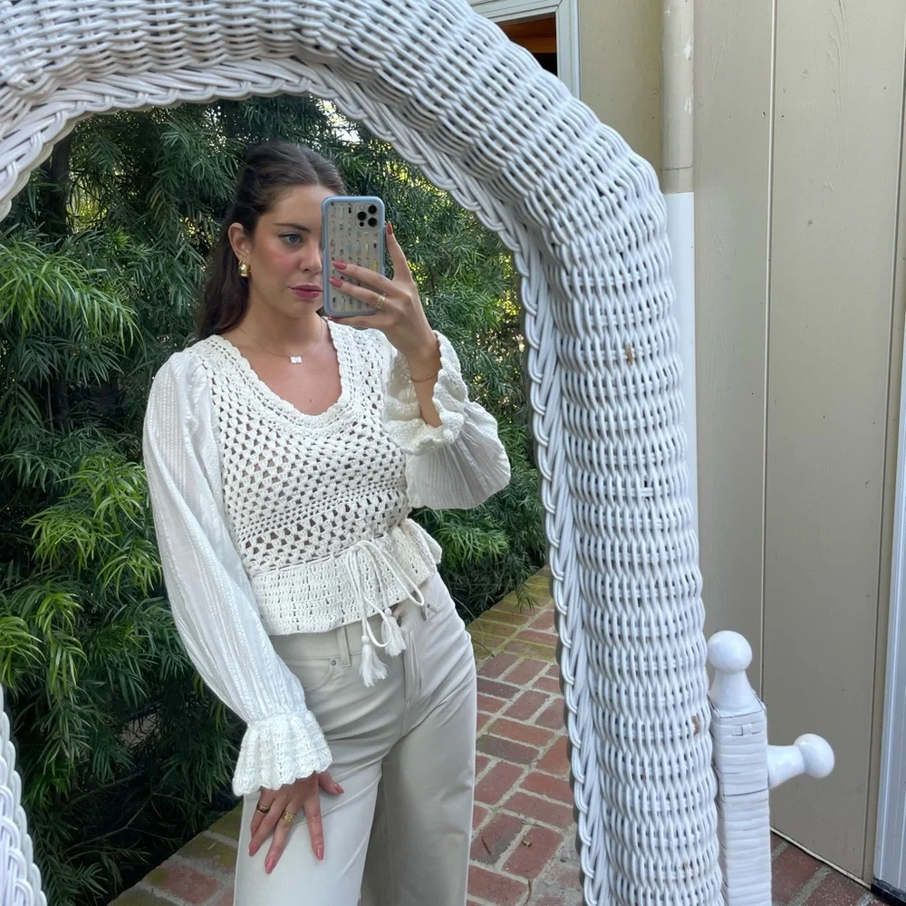 NWT free people crochet blouse 🤍